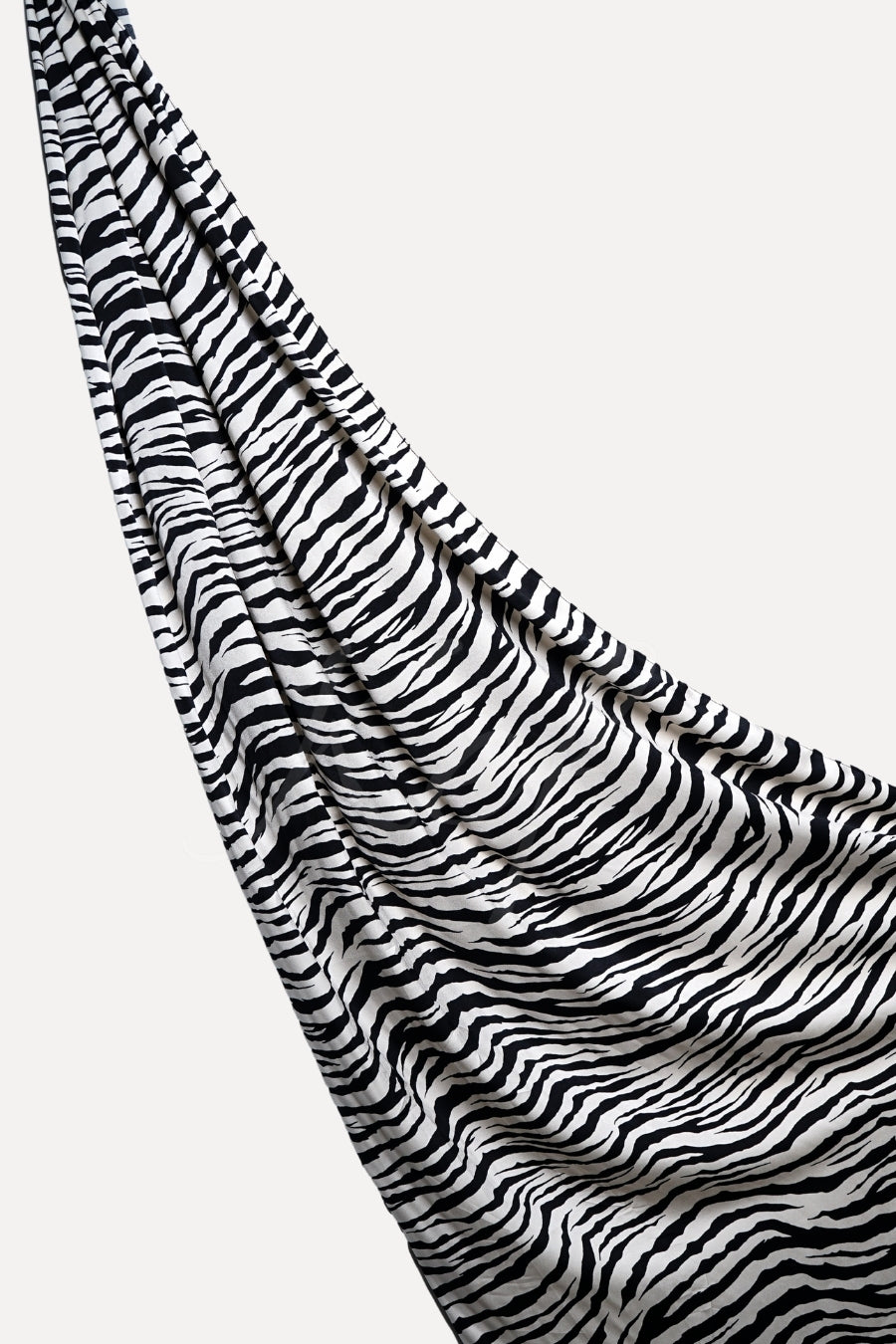 Printed Silk Hijab - Monochrome Mirage
