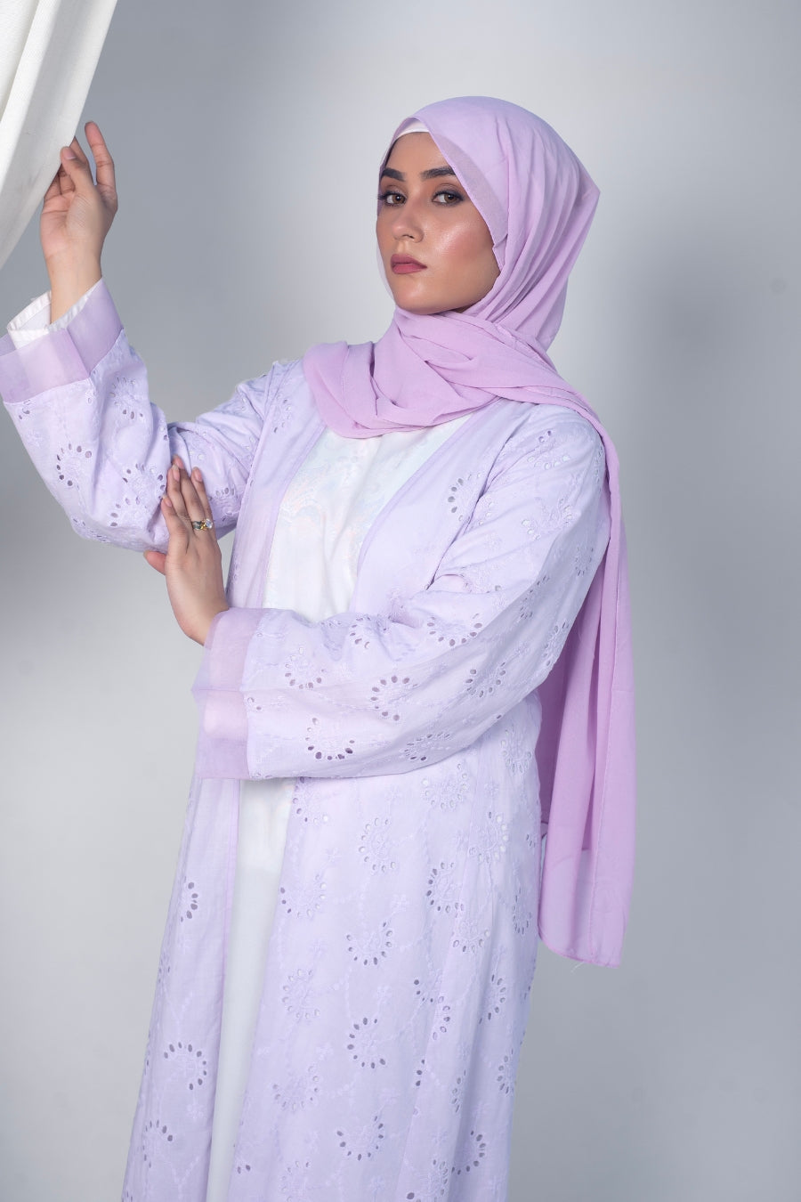 Periwinkle Chikankari Kimono