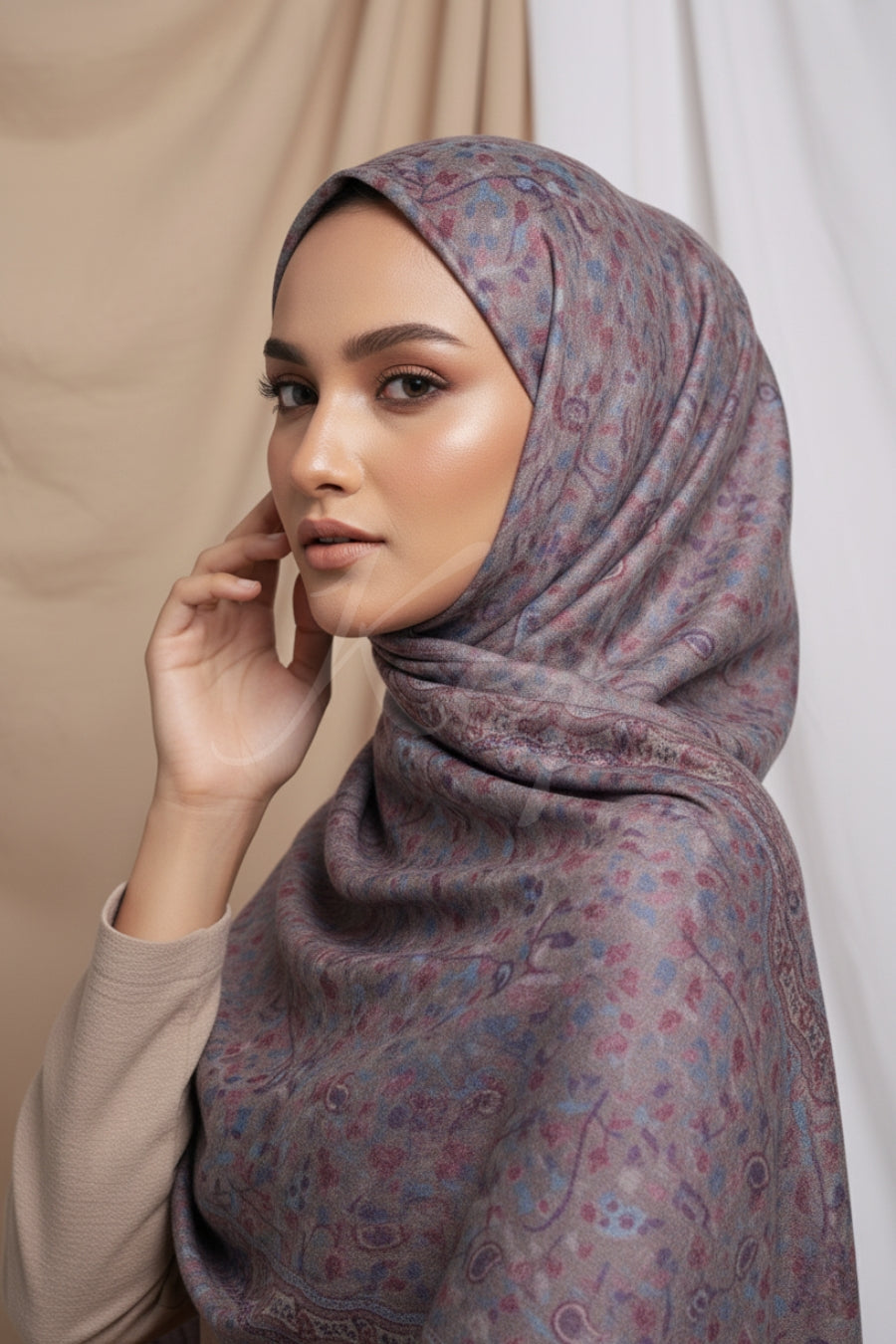 Printed Cashmere Twilight Hijab - Artful Wraps