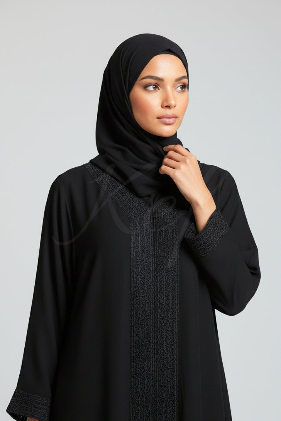 Black Laced Abaya
