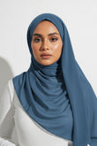 Georgette Hijab - Charcoal Blue