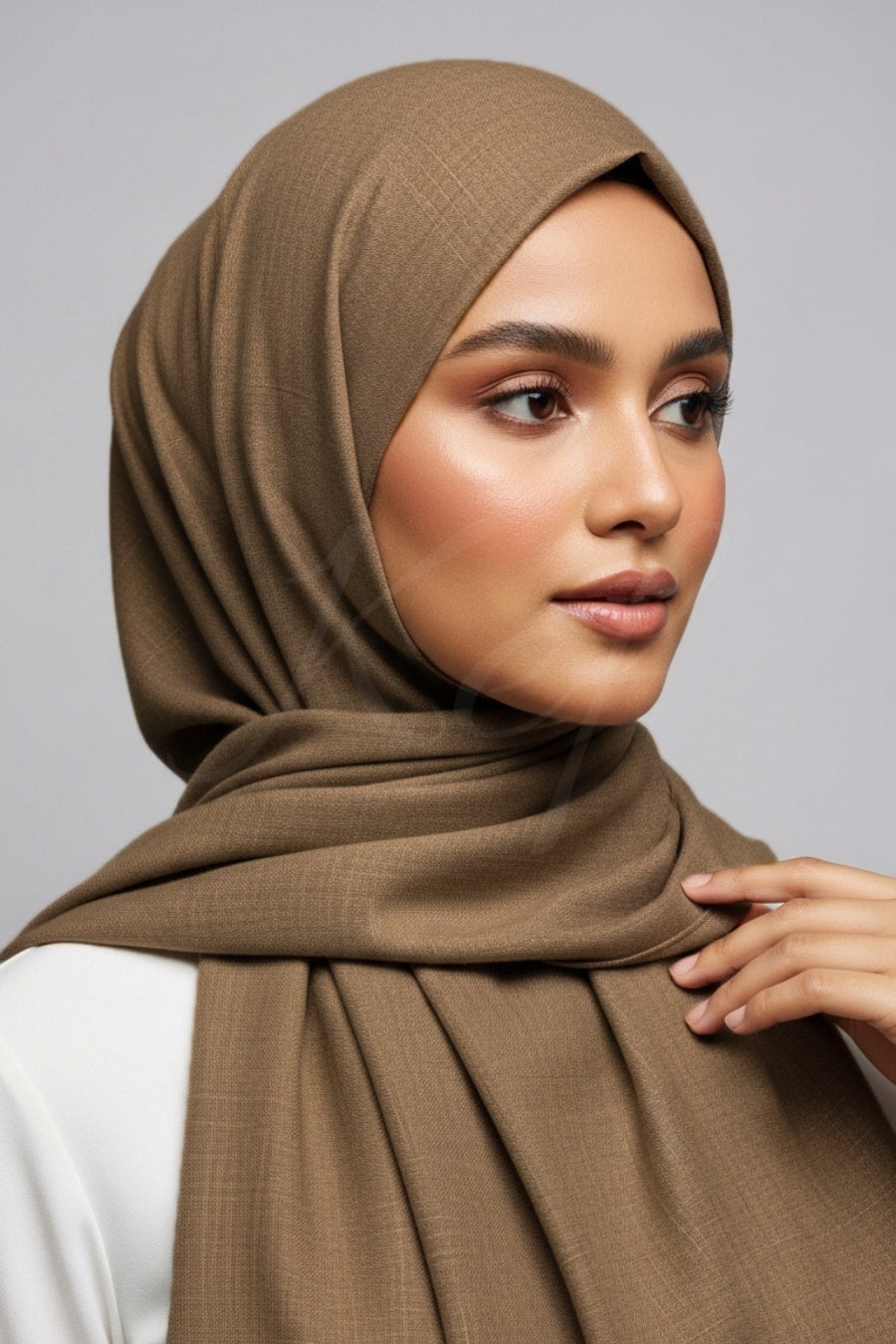 Turkish Lawn Hijab - Dark Taupe