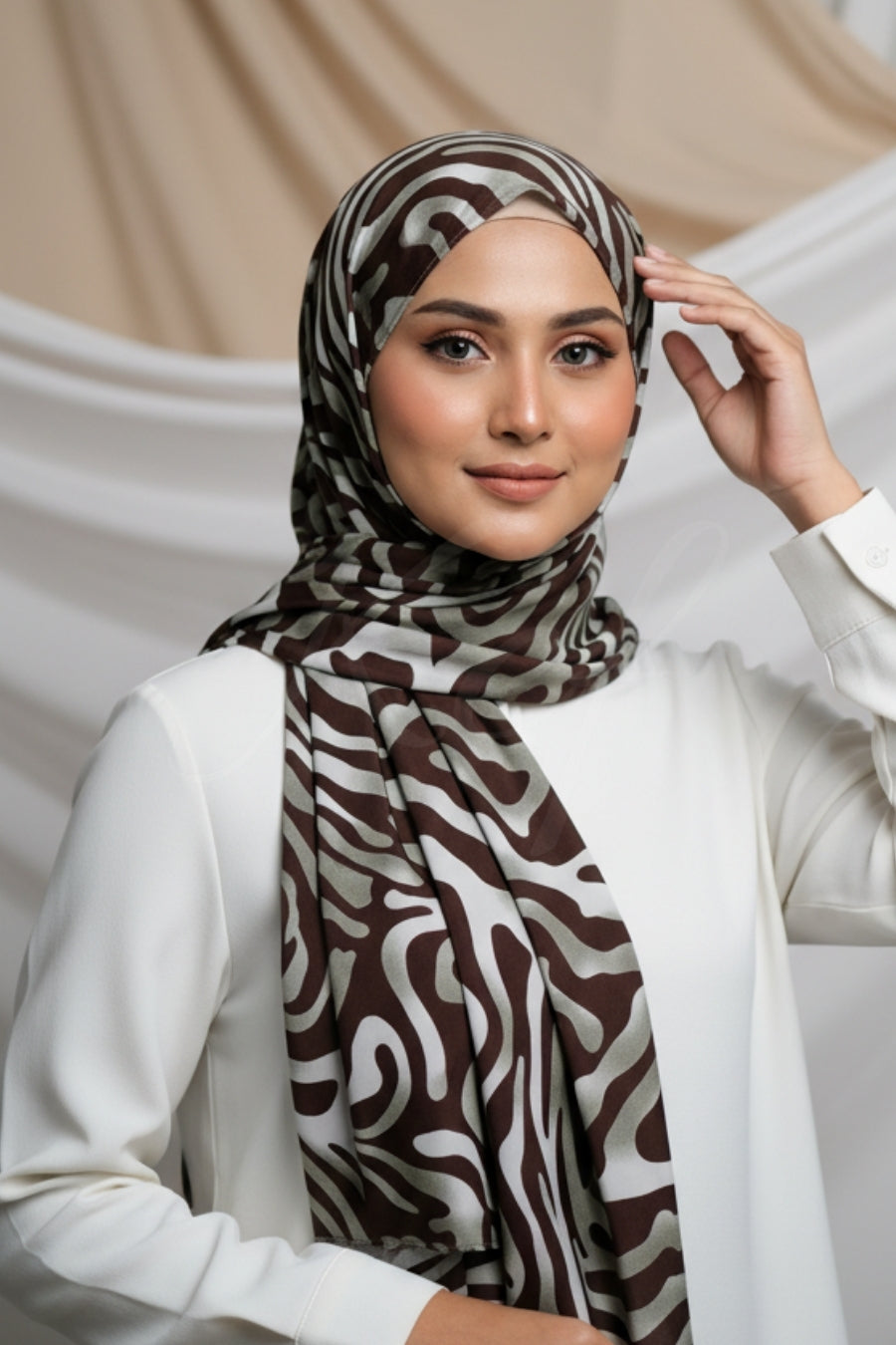 Printed Silk Hijab - Earthbound Echo