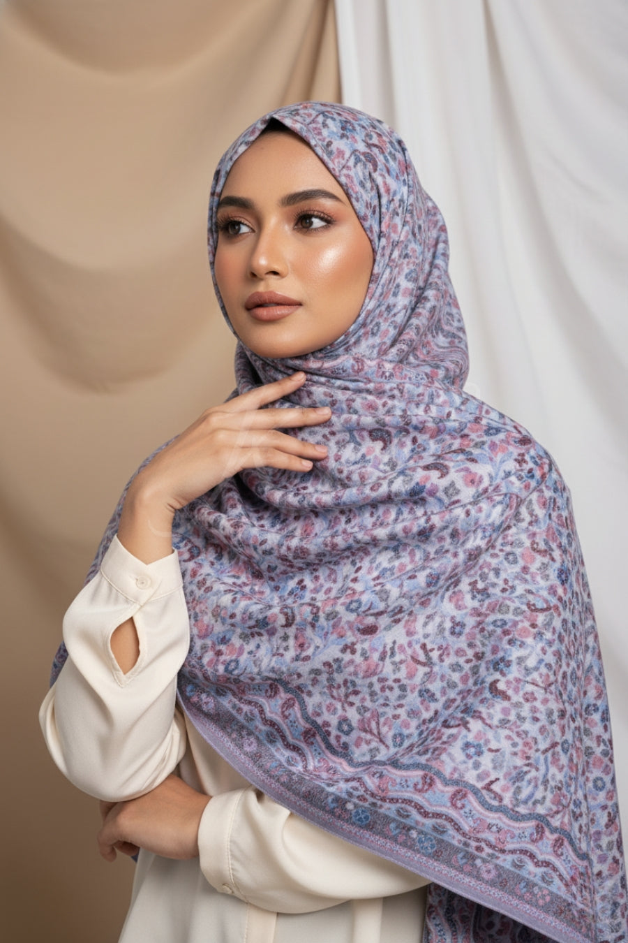 Printed Cashmere Twilight Hijab - Grace Draps