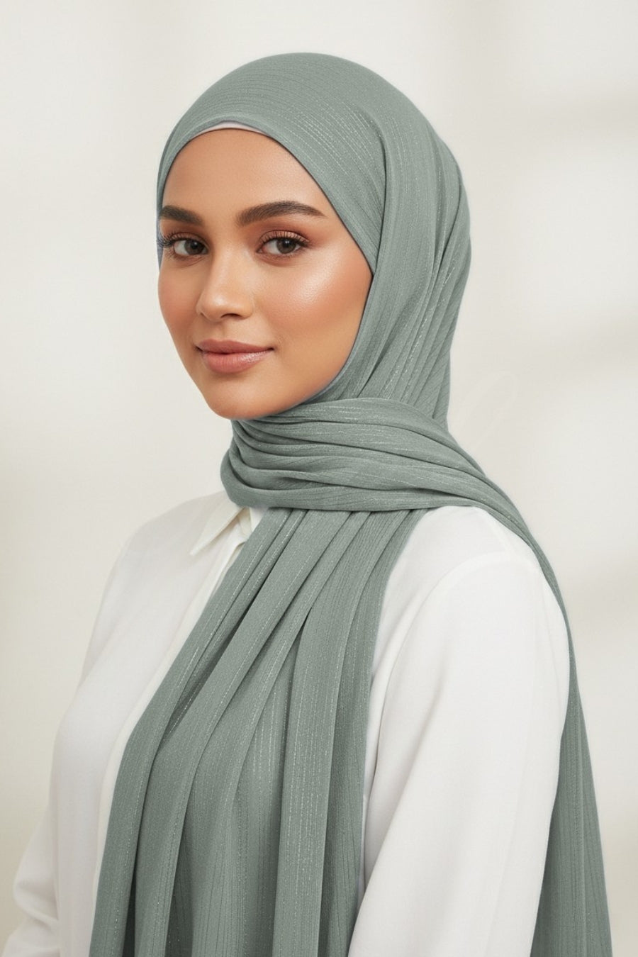 Metallic Chiffon - Silver Grey