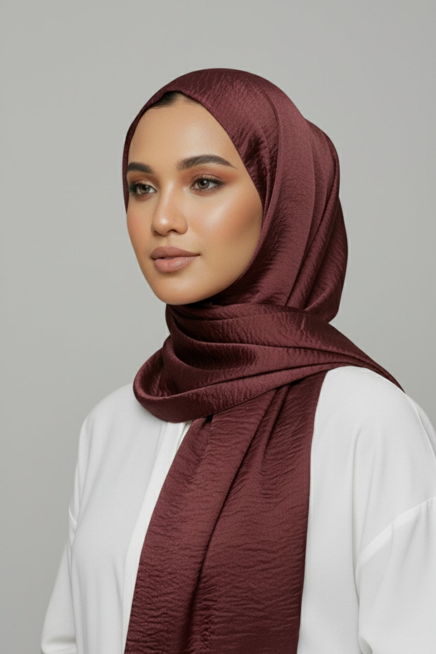 Crepe Textured Chiffon - Maroon