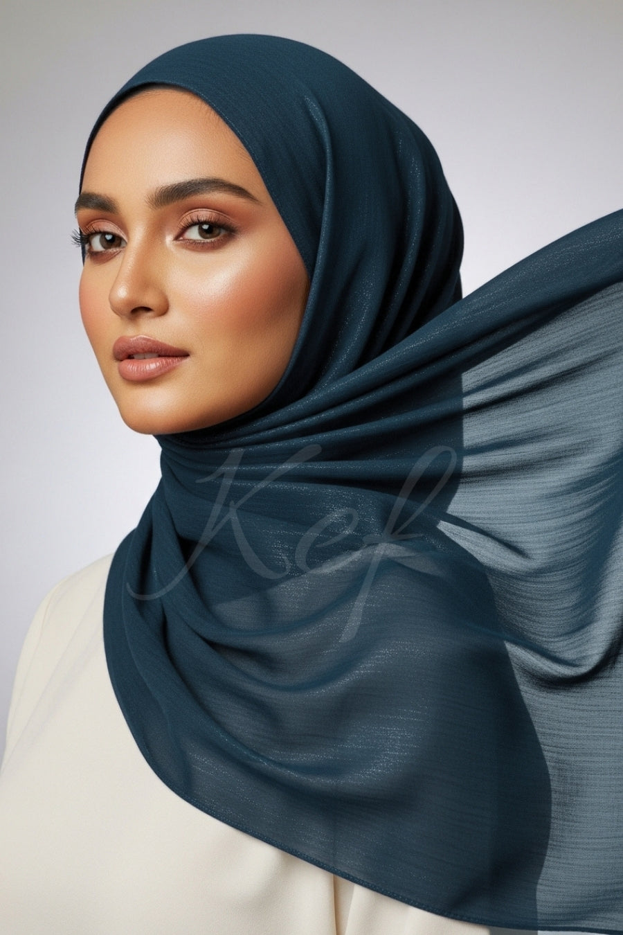 Luxe Chiffon Hijab - Navy Blue