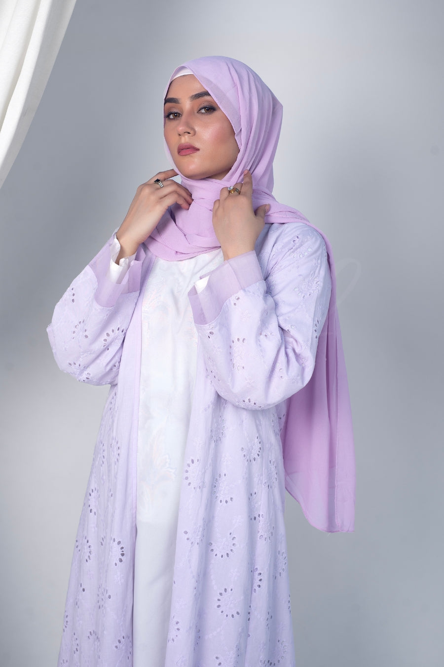 Periwinkle Chikankari Kimono
