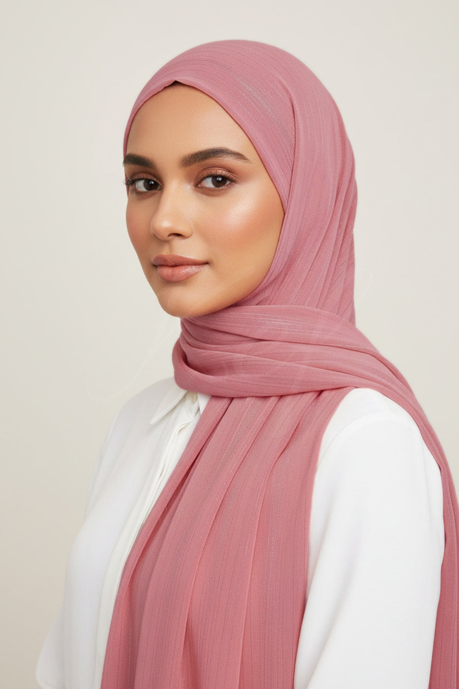 Metallic Chiffon - Rose