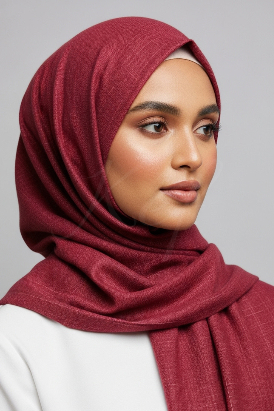 Turkish Lawn Hijab - Ruby Red