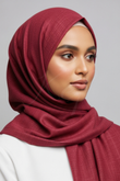 Turkish Lawn Hijab - Ruby Red