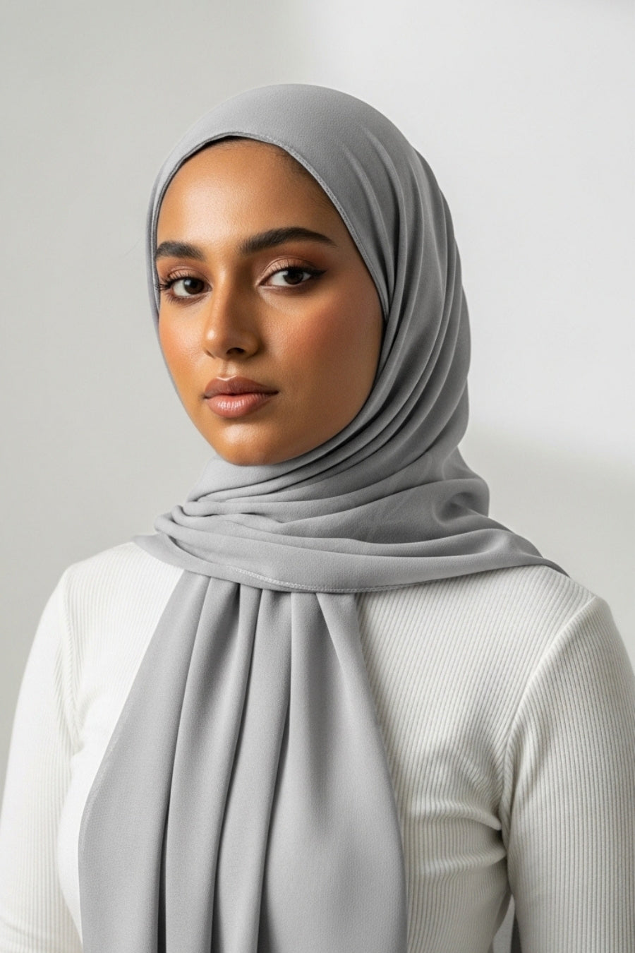 Georgette Hijab - Silver